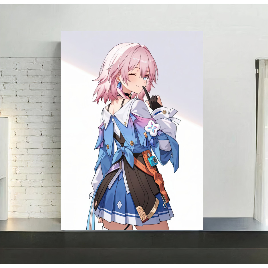 Quadro de mdf poster moldura Jogo, Honkai Star Rail, March 7th, Evernight