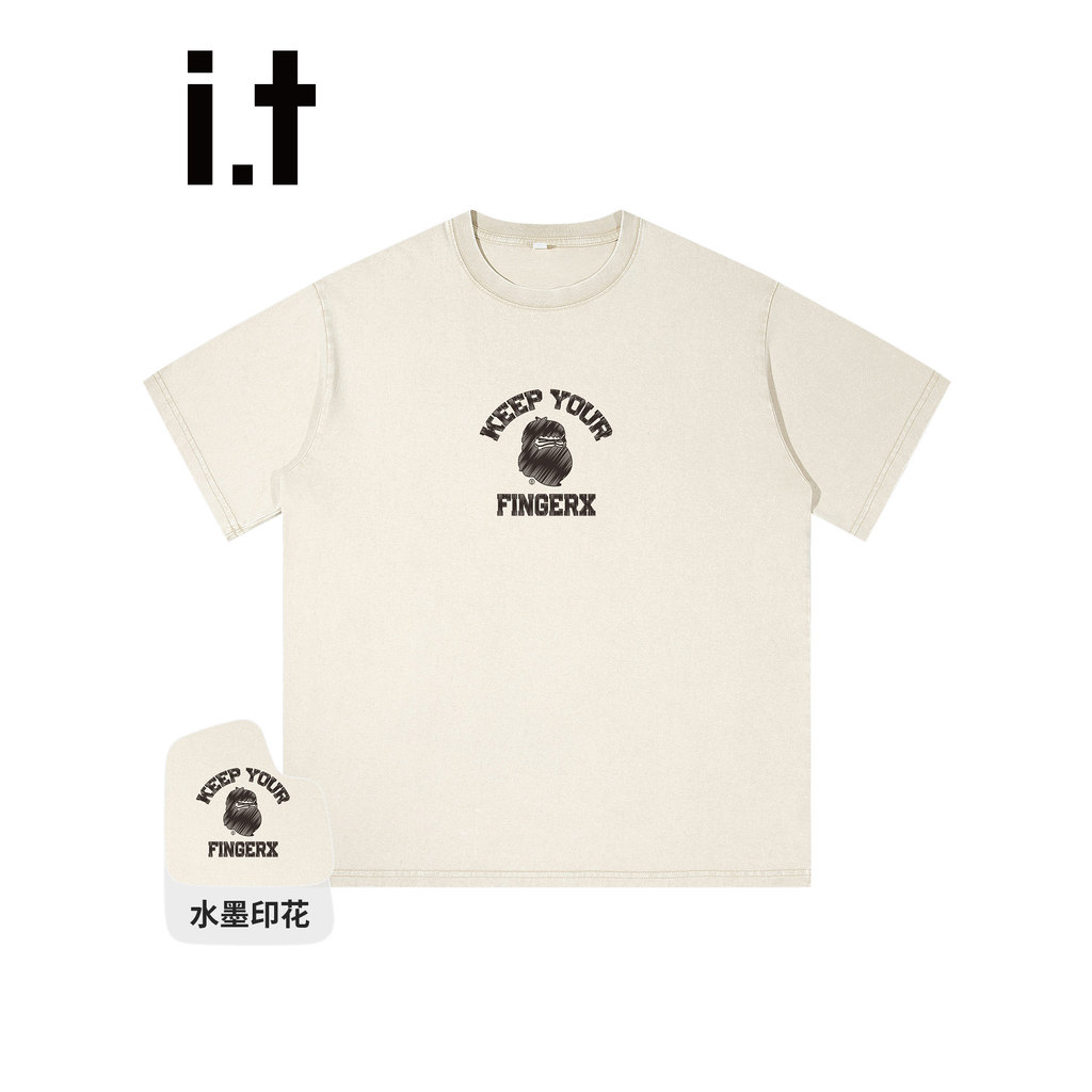 It FINGERCROXX Verão Novo Estilo Casual Puro Algodão Impresso Camiseta de Manga Curta Homens Street Trendy Sports Top W