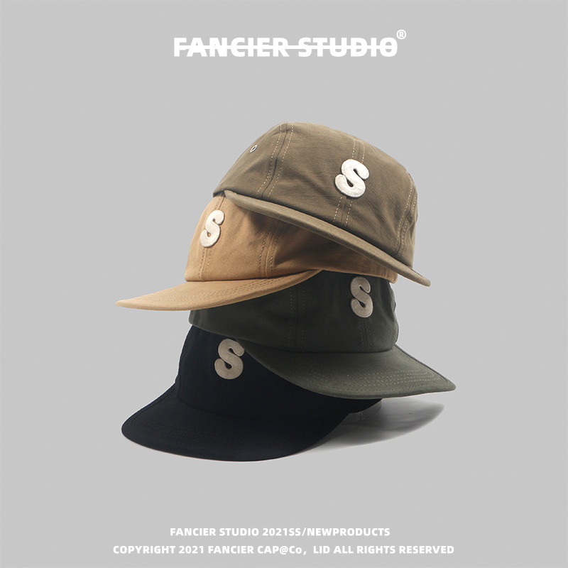 American Street Wear Full Sealing S-standard Chapéu de cinco peças de aba plana Homens Mulheres Trendy Japonês Tooling B