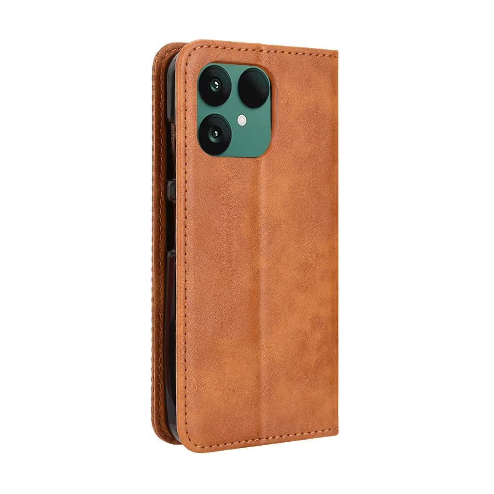 Skinlee For Fairphone 6 Flip Leather Retro Magnetic Bracket Card Bag Wallet Phone Case For Fairphone 6 Casing Funda Capa