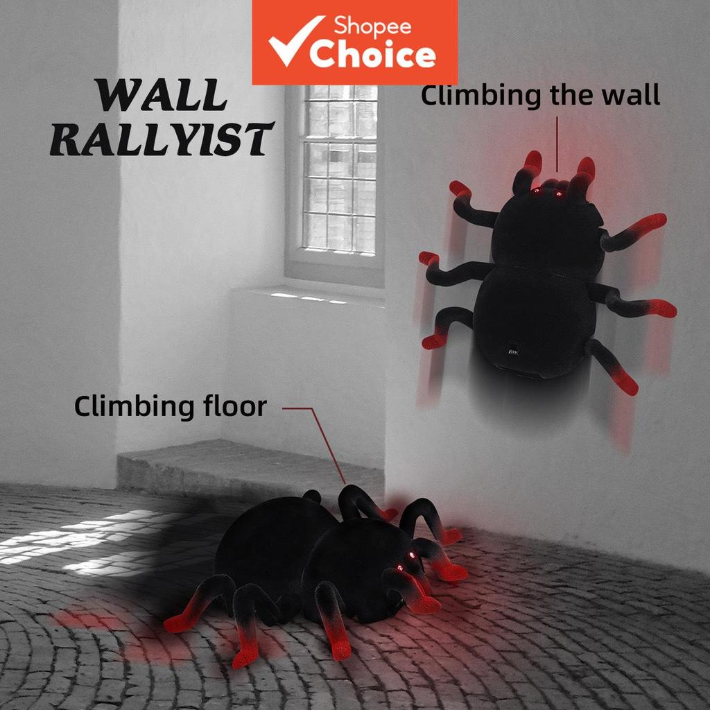 Carro de controle remoto RC Spider Wall Climbing Car, aranha elétrica, rastejador de parede, pegadinha de Halloween,