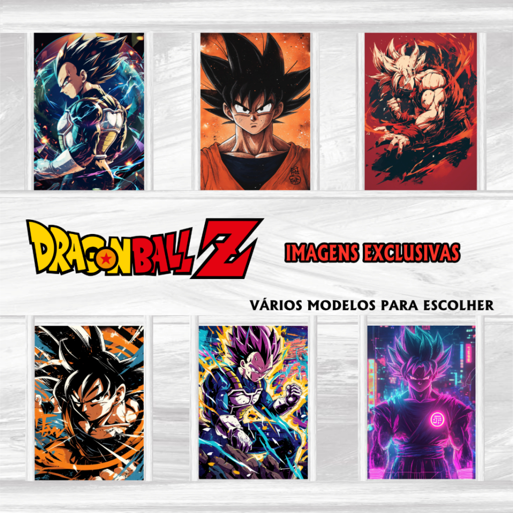 Kit Placas Decorativas Quadros Dragon Ball Goku Vegeta Gohan Ani
