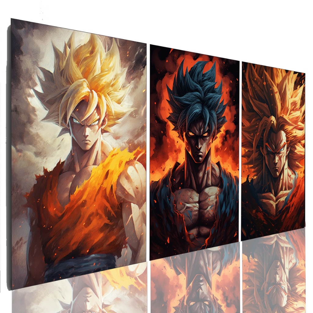 Quadro Decorativo Goku Drago Ball Mosaico Sala Grande