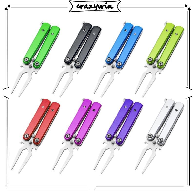 CAPA Dobrável Pitchforks Turf Tool Colocando Garfo Verde Grooves Cleaner Ferramenta Golfe