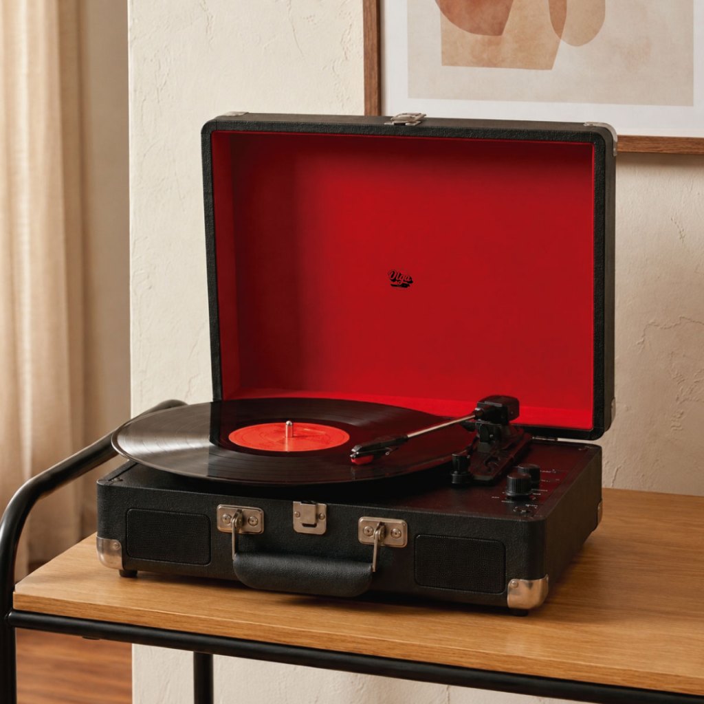 Vitrola Maleta Retrô Toca Discos De Vinil Antigo Portátil Bluetooth Bivolt Alto-Falantes Integrados