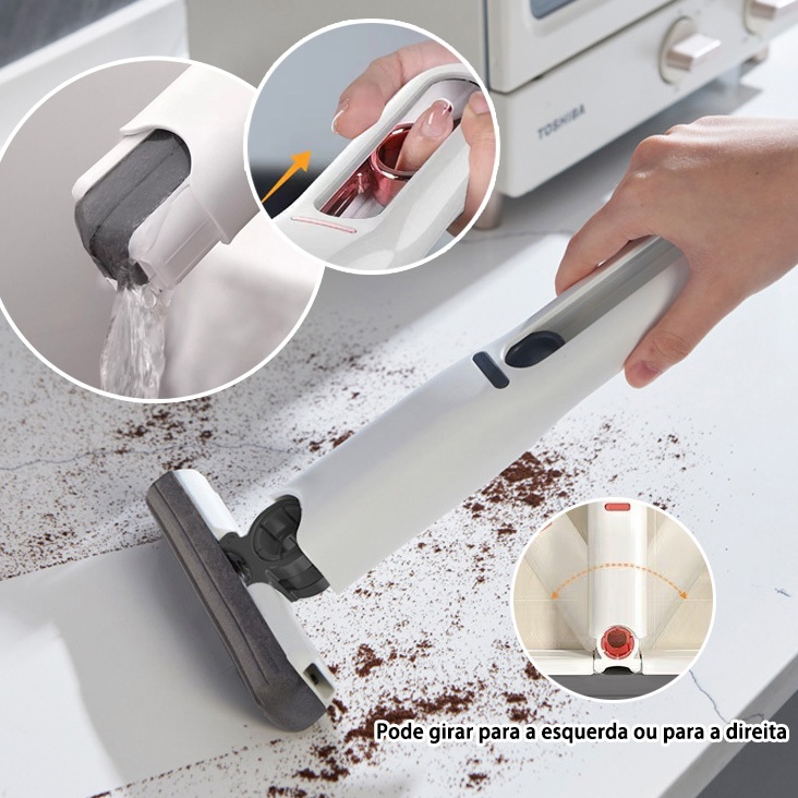 Mini Mop Esponja Dobrável Portátil Auto Espremedor Alta Absorção Limpeza Cozinha Mesa