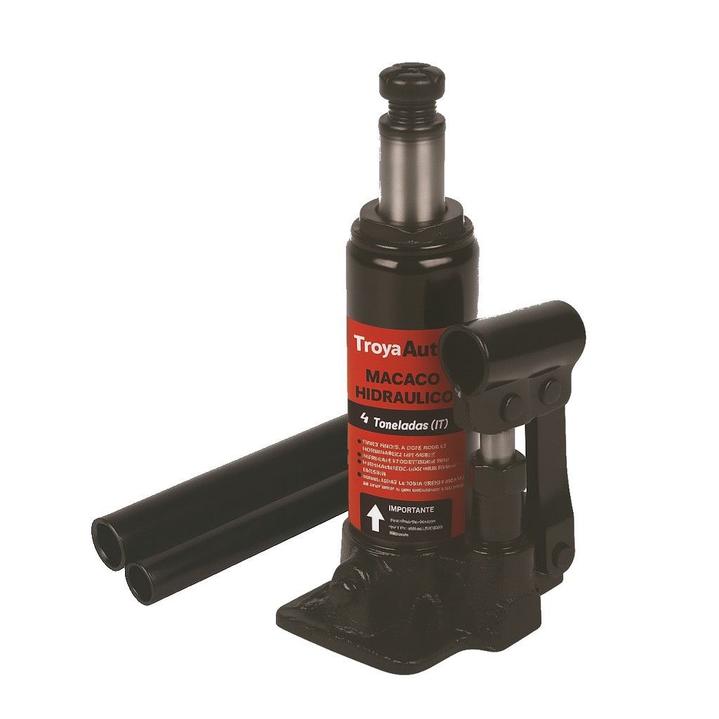 Macaco Hidráulico Tipo Garrafa Portátil 4 Toneladas Universal Compacto Reforçado 4t Troya Auto Pro