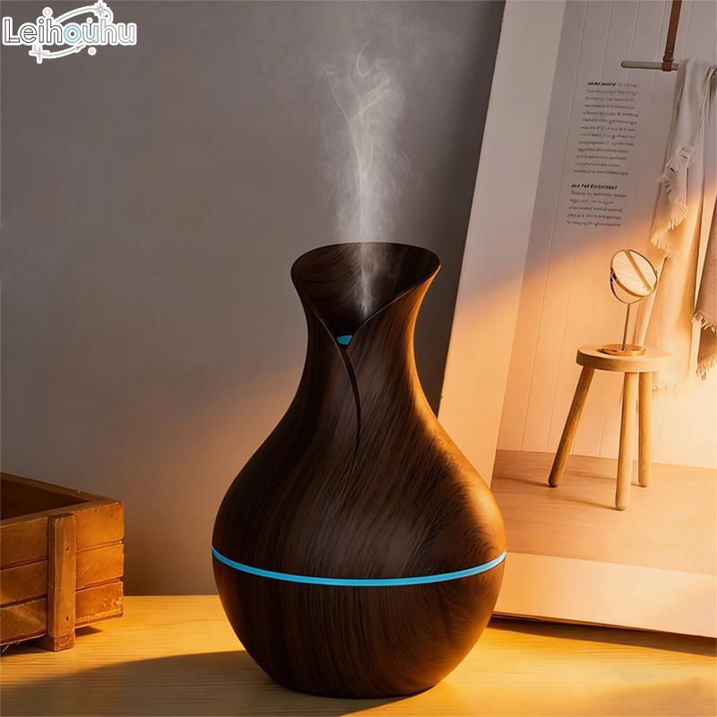 leiho Wood Grain 200ML LED Difusor Umidificador De Ar Ultrassônico Para Aromaterapia Em Home Office Spa