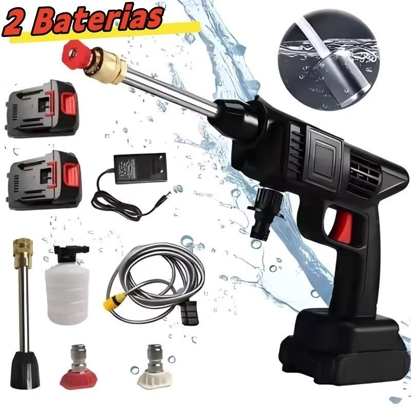 Portable Professional Cordless High Pressure Washer with Dual Voltage, 110 V and 220 V, com 2Unidades 48 V Batteries