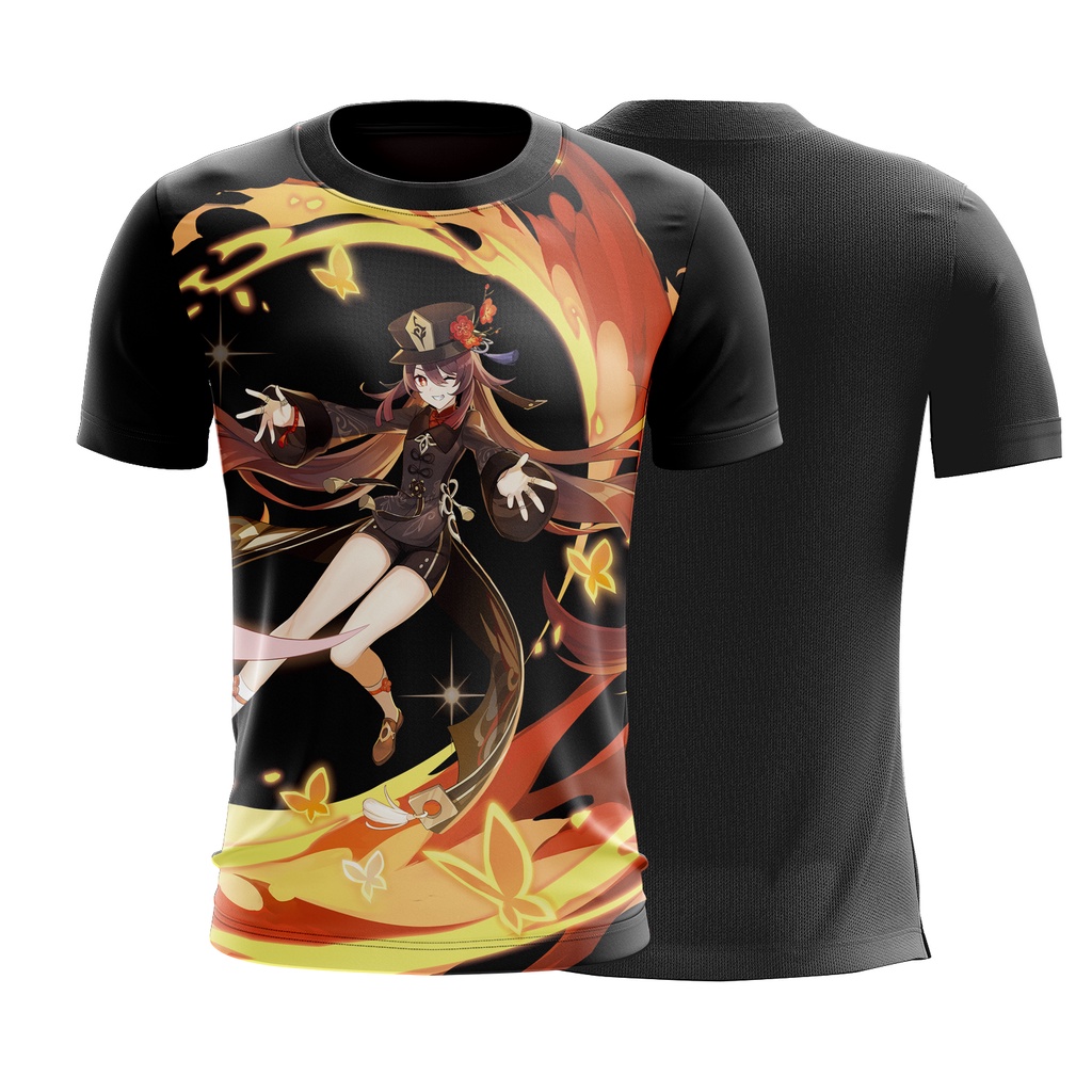 Blusa Camisa Camiseta Game Genshin Impact Hutao Art Banner Pyro G2427