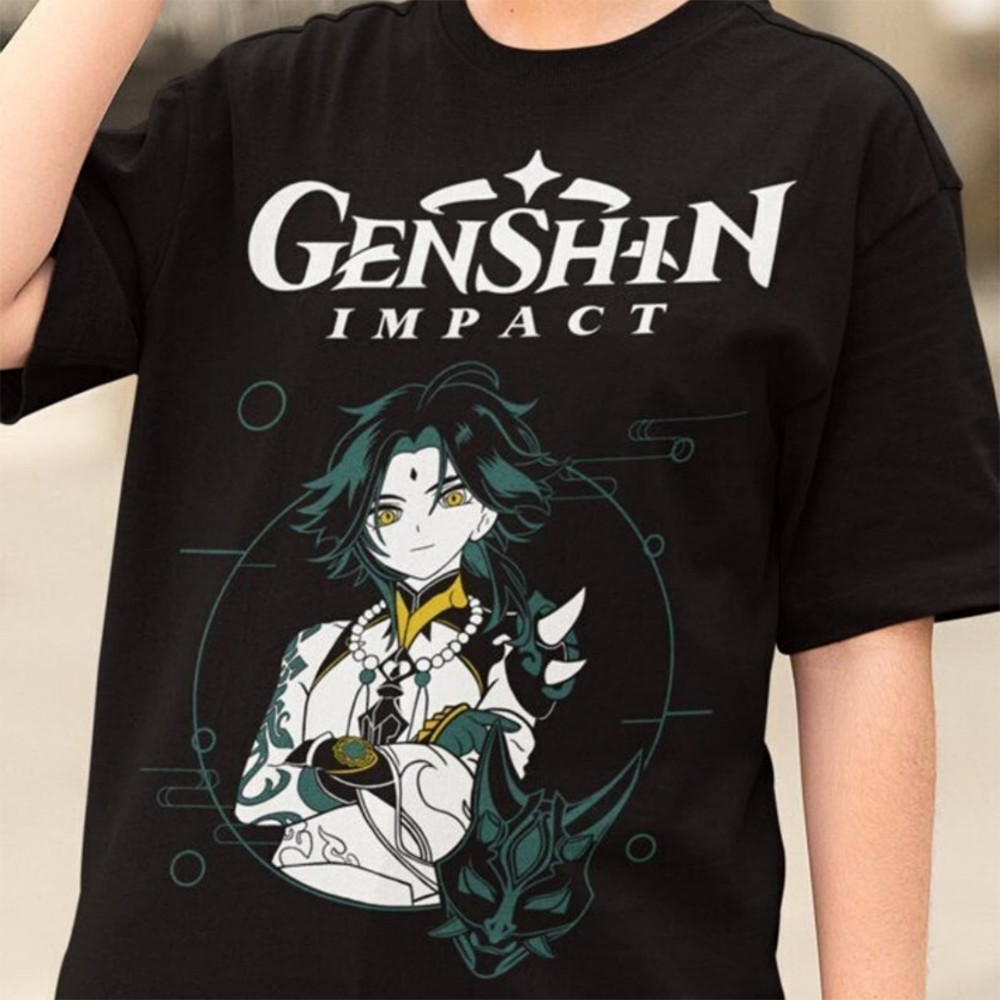 Camiseta Masculina Feminina Estampa Game Genshin Impact Xiao T-shirt Unissex Streetwear Envio Imediato