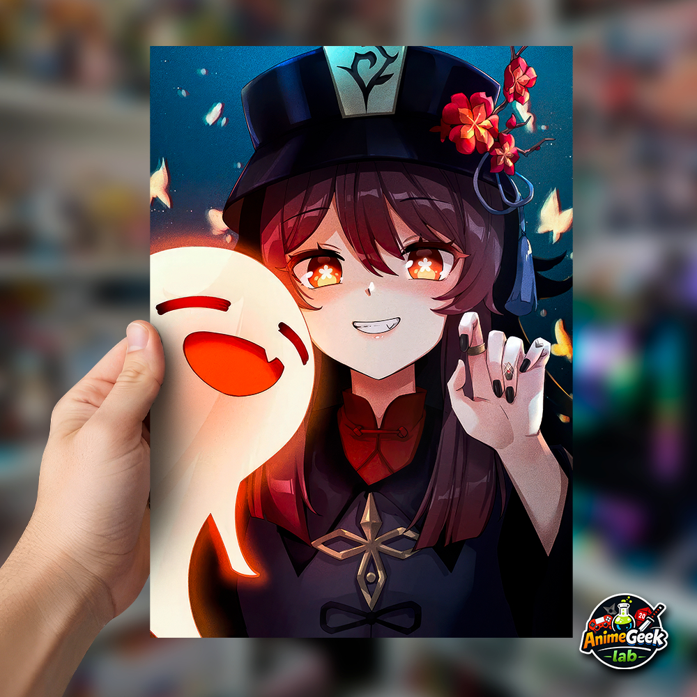 QUADRO HU TAO GENSHIN IMPACT EM MDF | 28X20CM | Casa, quarto, sala, decoração, games