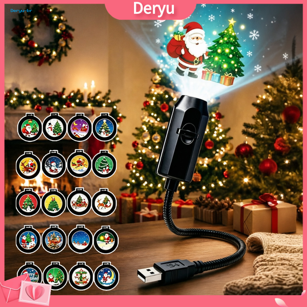 Christmas Decorative Lights Decoration Lamps Usb Portable Projector Night Light for Flexible Gooseneck Led Lamp with 6/1
