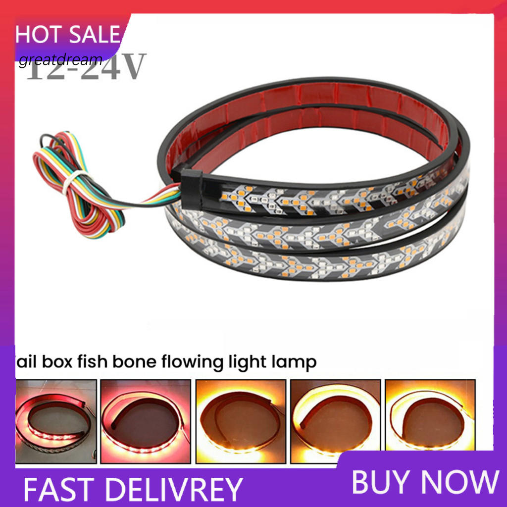 Arrow Design Led Tail Light Turn Signal Tailgate Bar 4-in-1 Brake Running Lights with Amber Signals Waterproof Flexible