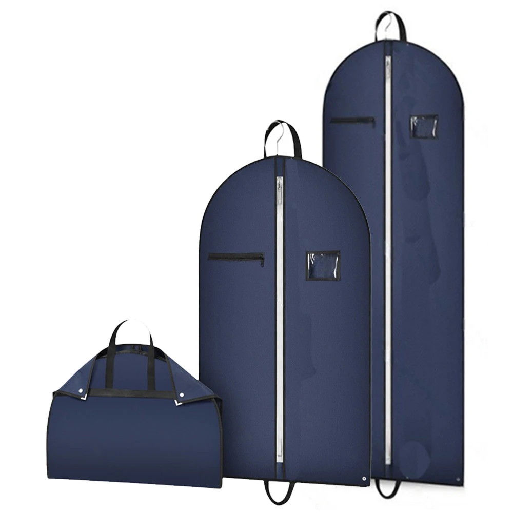Foldable Breathable Non-woven Clothing Travel Storage Bag Hanging Clothes Dress Suit Bag for Closet Garment Protector Dust Cover
