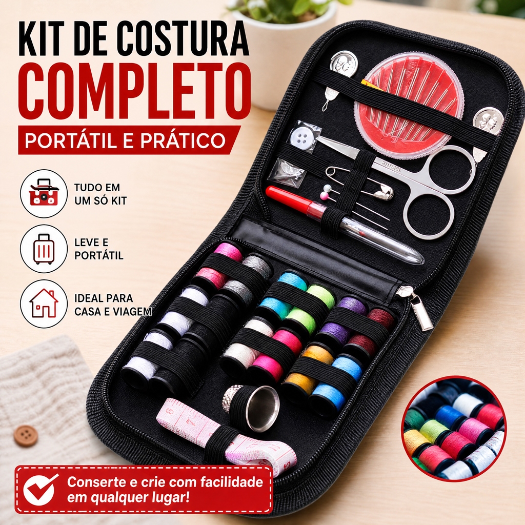 10-PiecePortable Sewing Kit with Needles, Accessories for Clothing Repairs, Home, Travel, Emergency Use.