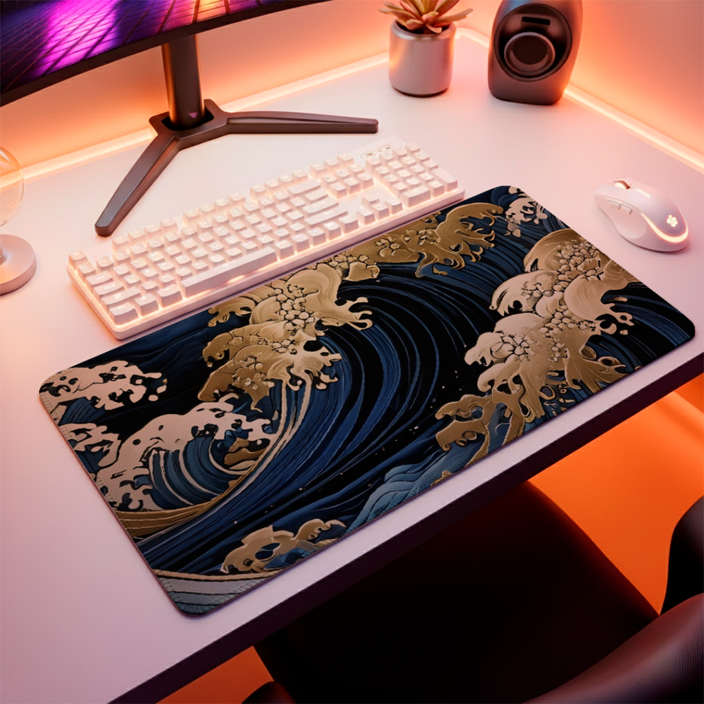Mouse Pad Speed Gamer Antiderrapante Sem Relevos E Com Bordas Costurada Perssonalização Golden WAVE