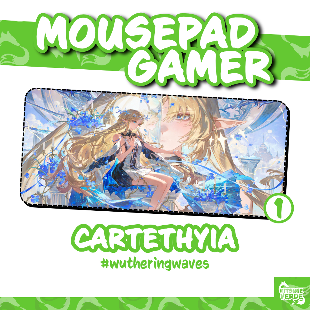Mouse Pad Gamer - Cartethyia - Wuthering Waves - 90x40 - 80x40 - 70x30 - 60x40 - 40x45 cm