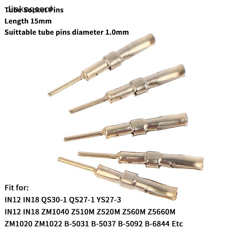 Jqbr 50 Peças Pinos De Tubo Nixie/VFD 1mm Banhado A Ouro IN-12-18 Para QS30-1 QS27 YS27-3 ZM1040 Z510M QDD