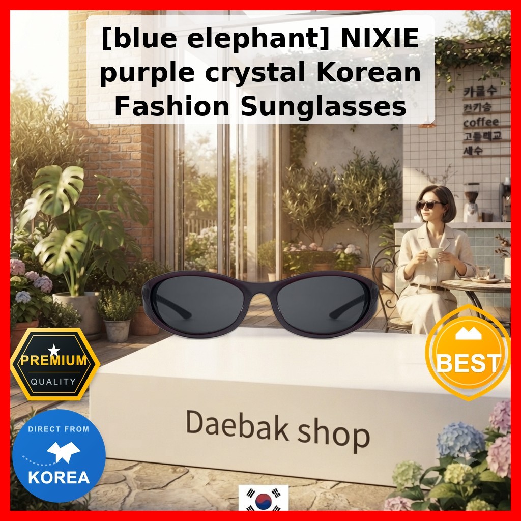 [Elefante Azul] Óculos De Sol Da Moda Coreana De Cristal Roxo NIXIE/Daebak shop
