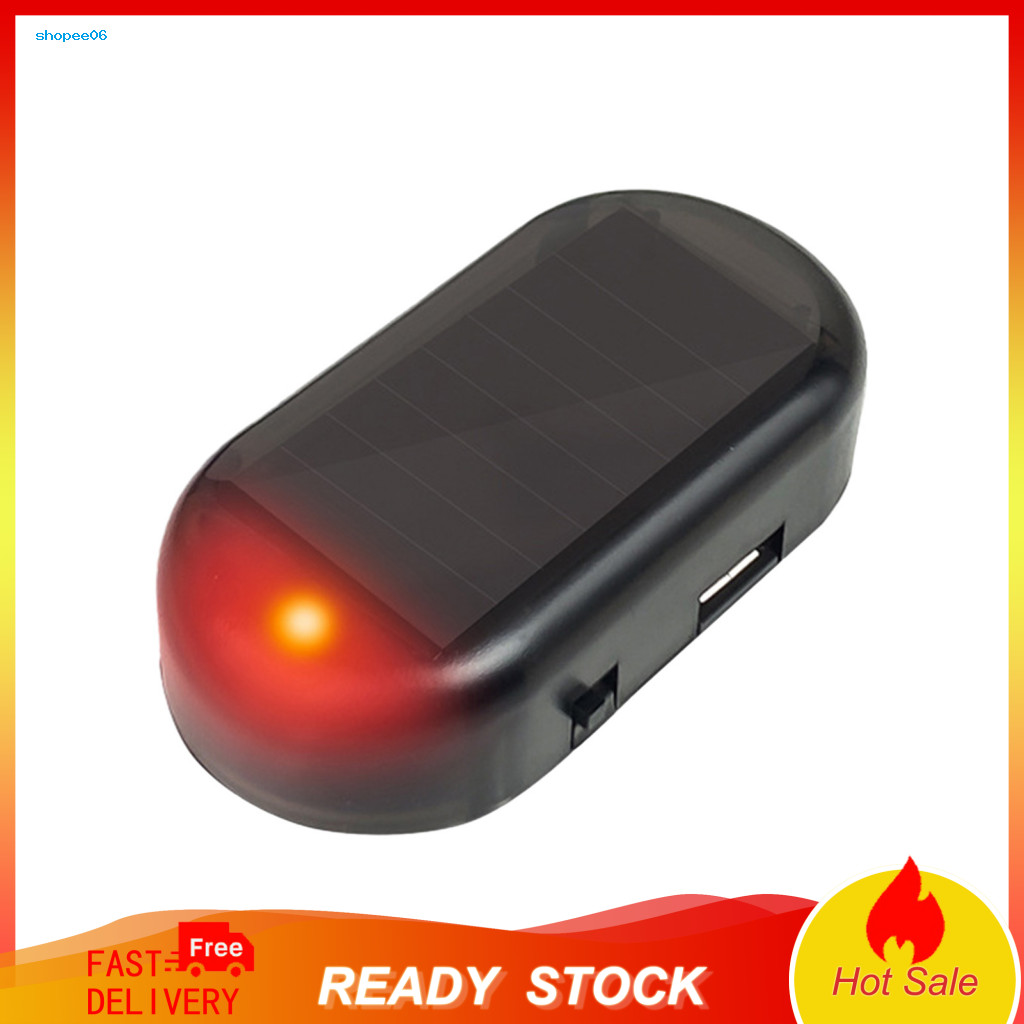 Car Warning Light Theft Prevention Tool Solar Anti-theft Realistic Flashing Alarm Self-adhesive Auto Security Lamp for