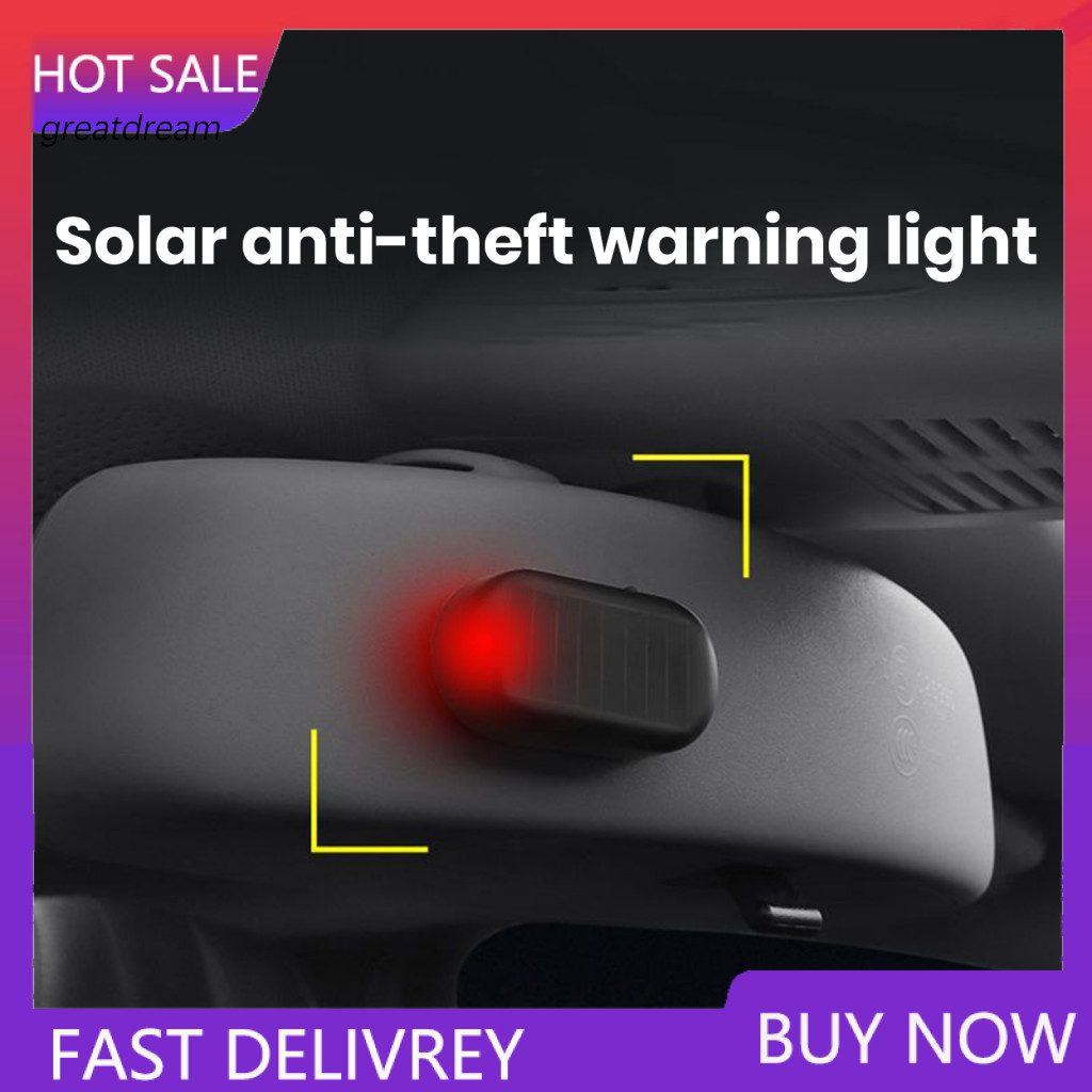 Anti-theft Car Alarm Theft Deterrent Light Solar Warning Realistic Flashing Self-adhesive Auto Security Lamp for