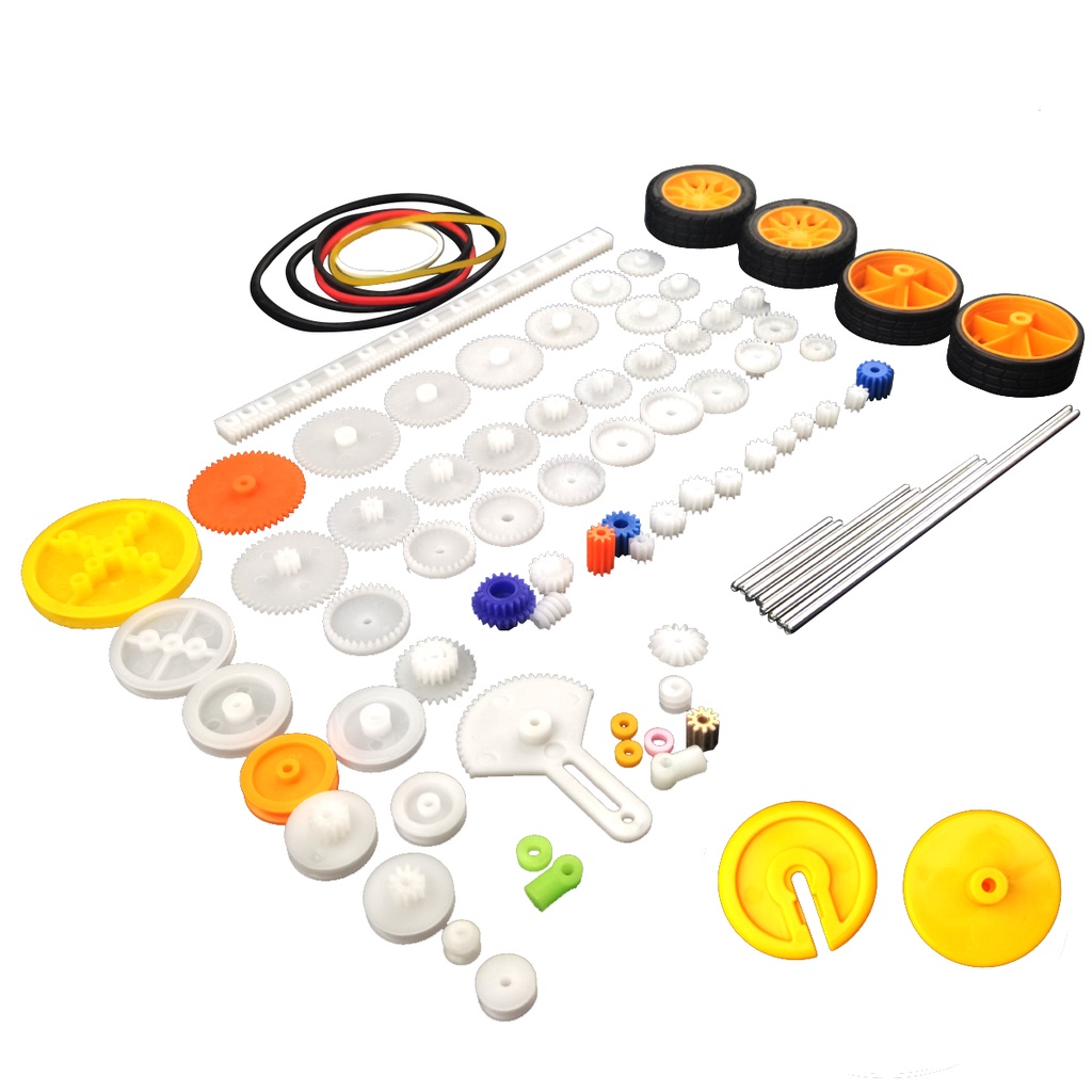 82 Pçs Kit De Pacote De Engrenagem Plástico DIY Variedade Acessórios Conjunto Para Brinquedo Motor Carro Robô Várias Buc