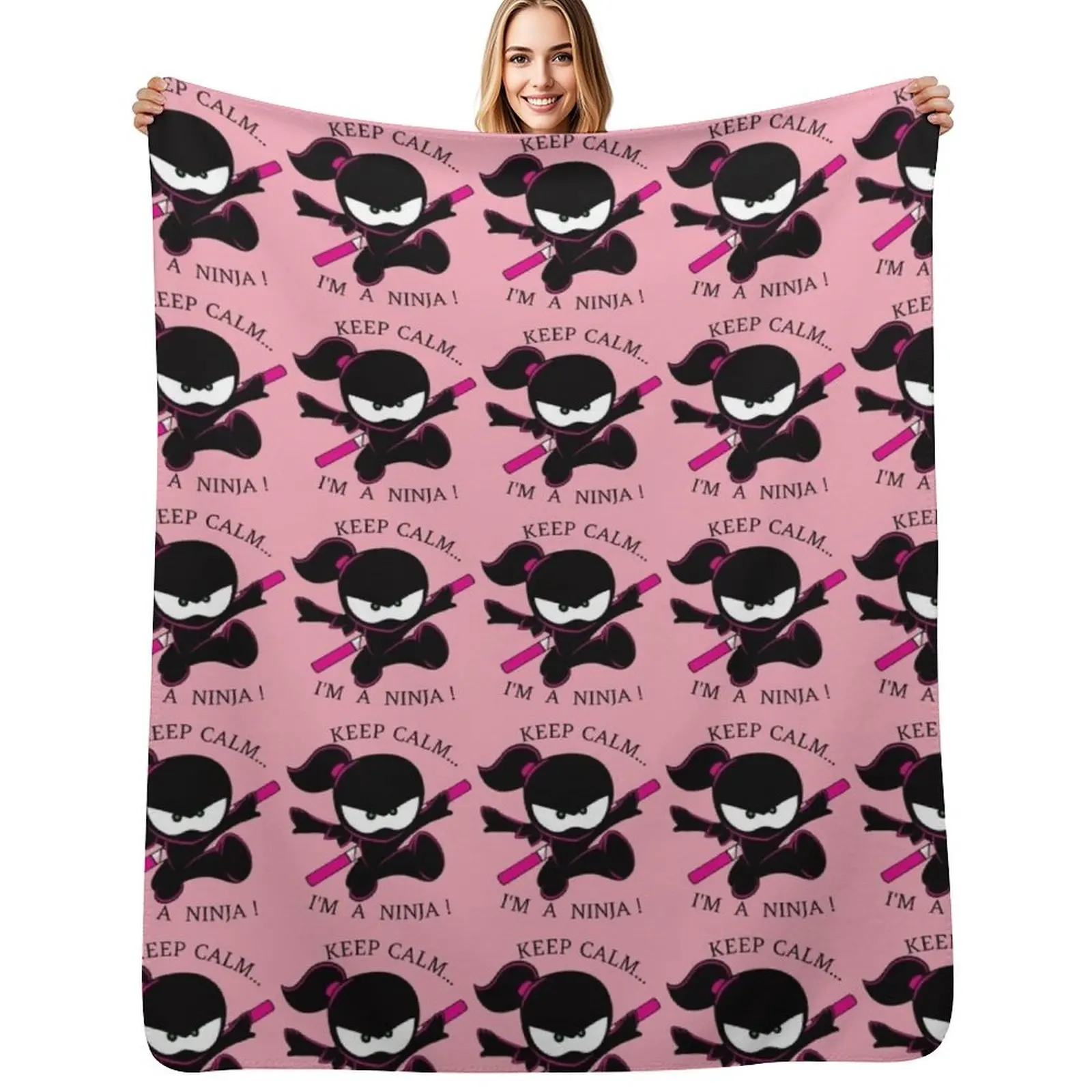 Keep calm...I'm a ninja ,kids t-shirts, back pack , Throw Blanket Portable Lightweight Blanket for Travel Camping