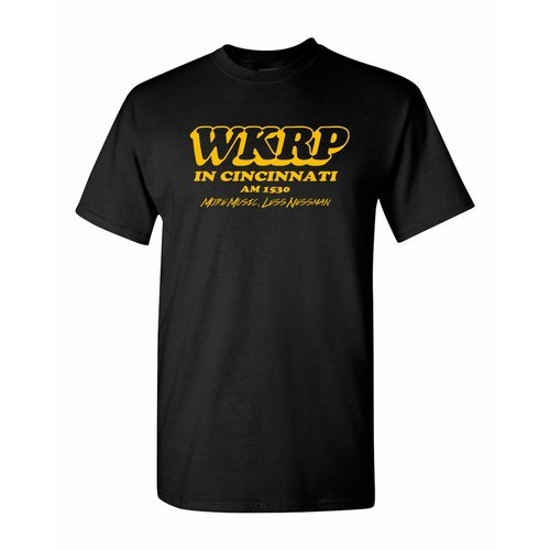 Camiseta WKRP in Cincinnati More Music Less Nessman Série de TV Clássica Confortável Linda Divertida Estilosa Moda