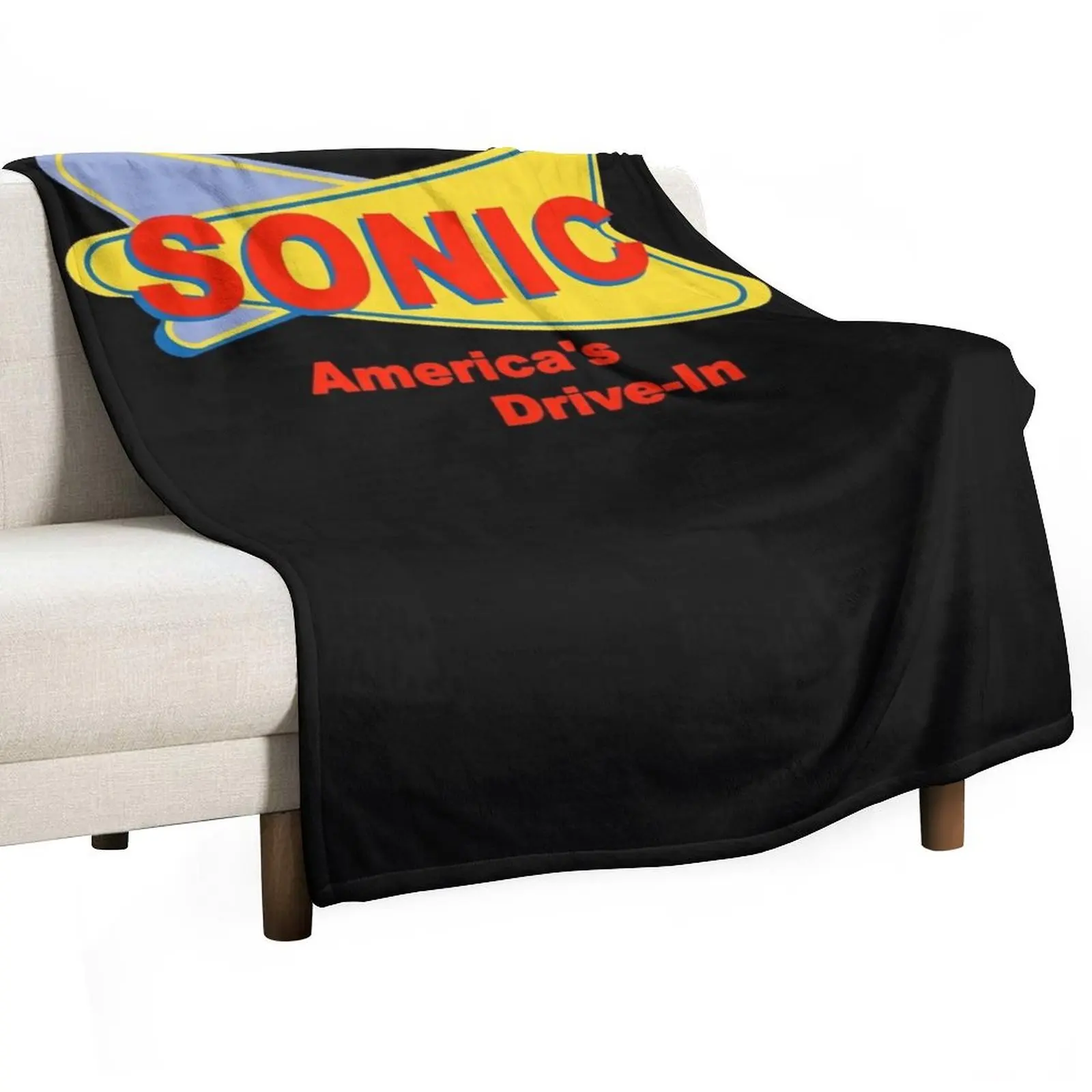 Sonic America&x27;s drive-in Fast Food Logo Red Essential T-Shirt Throw Blanket Soft Big Furry Nap Shaggy Blankets