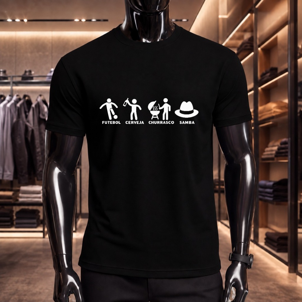 Soccer, Beer, and BBQ Dance Print Short-Sleeve T-Shirt—100% Cotton, Unisex, Trendy and Fashionable Street Style