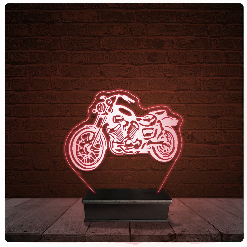 Abajur Luminária Acrílico Led - Moto Custom 06