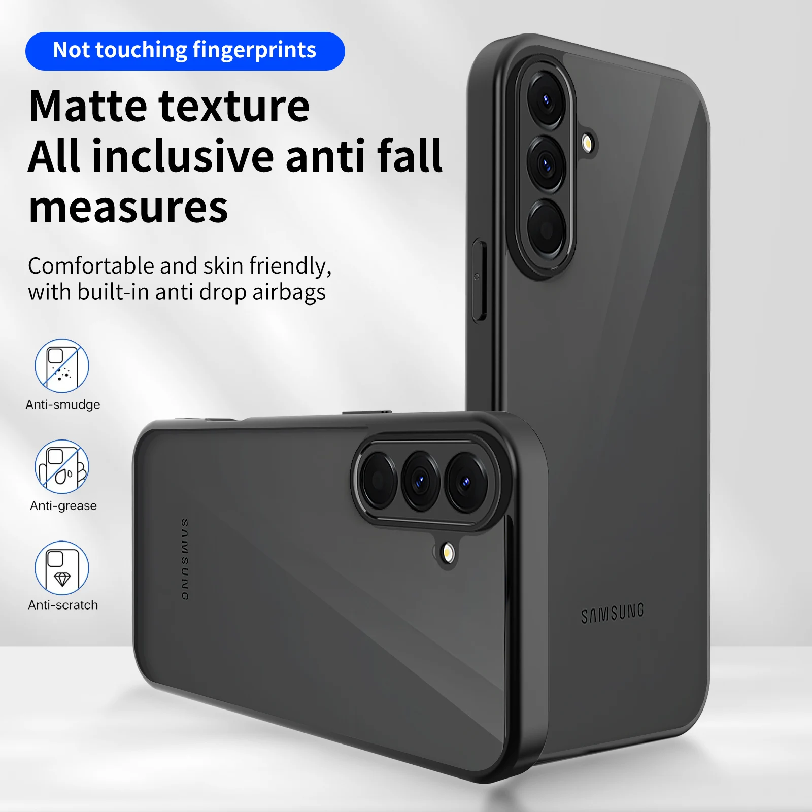 For Samsung A56 A55 A16 5G Case Camera Protection Frosted Matte Translucent Premium Airbag Shockproof Bumper Back Cover Funda