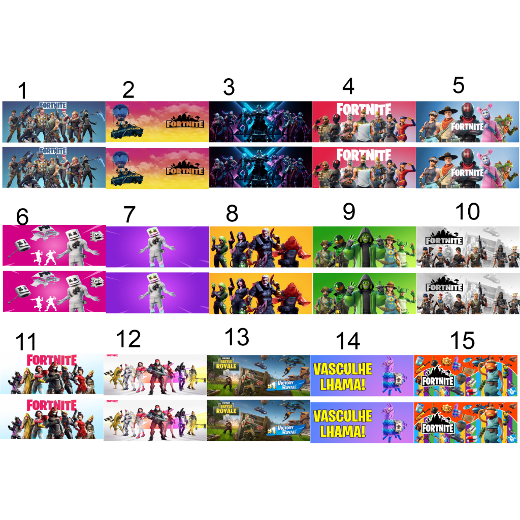 30 Estampas Impressas Prontas Para Canecas Fortnite Sublimação