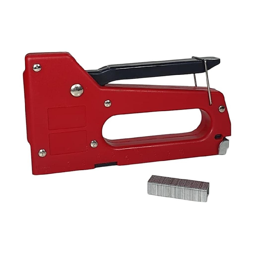 Grampeador Vermelho Para Tnt Sofá Madeira Com Grampo Durável Resistente