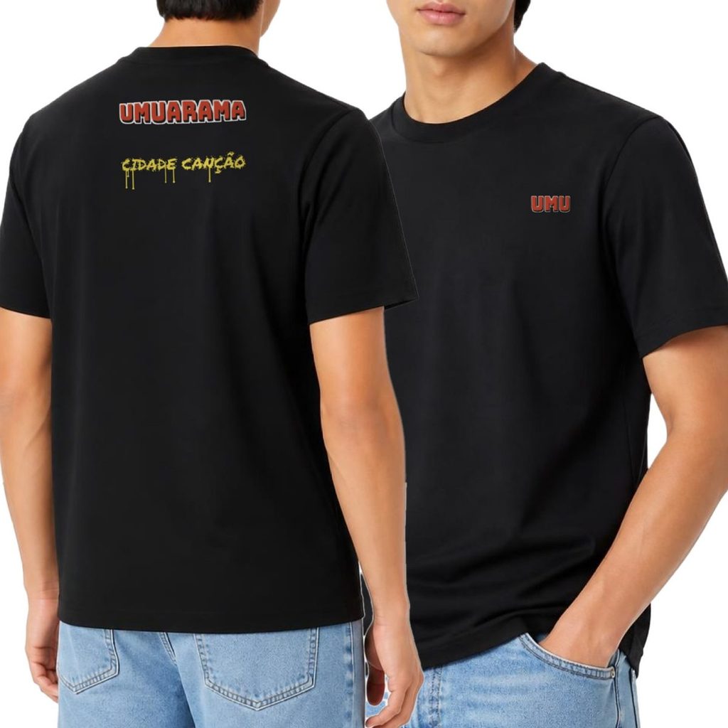 Camiseta Grafite Arte de Rua Umuarama throw-up Algodão Unissex Masculina Feminina Estampada Costas Presente
