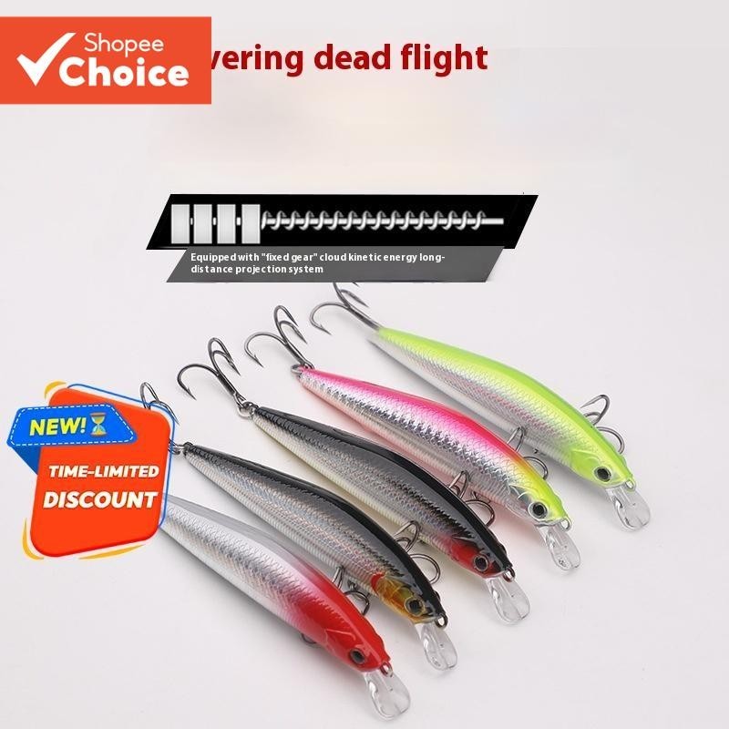 Isca Mino Hover Suspensão Ultra-Long Throw Dead Fly System 5PCs Topmouth Culter Weever Mandarim De Peixe