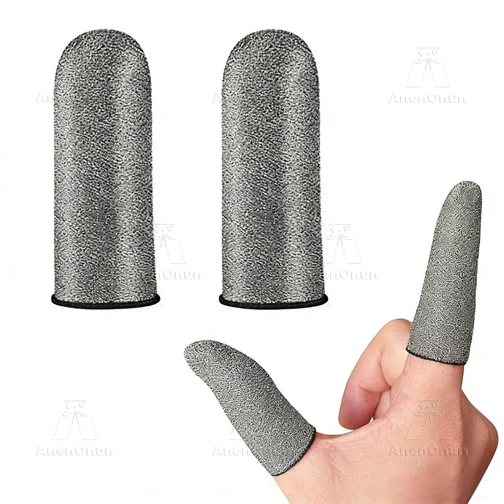 2026 Premium 38-Needle Pure Silver Fiber Gaming Finger Sleeves Anti-Sweat Anti-Slip Mobile Game Touch Screen Fingertip Gloves