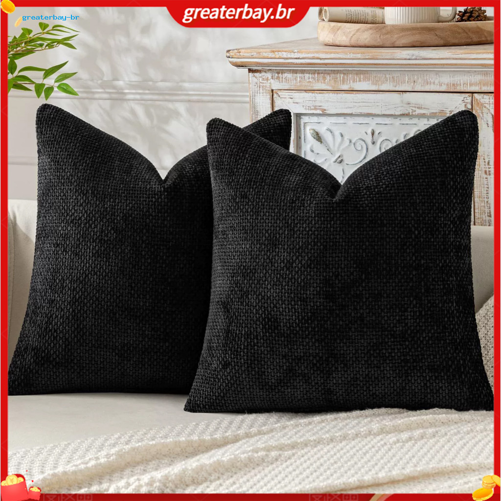 Weave Texture Chenille Cushion Cover 18x18 Inch Soft Solid Color Throw Pillow Case with Zipper for Room Bedroom Decor Du