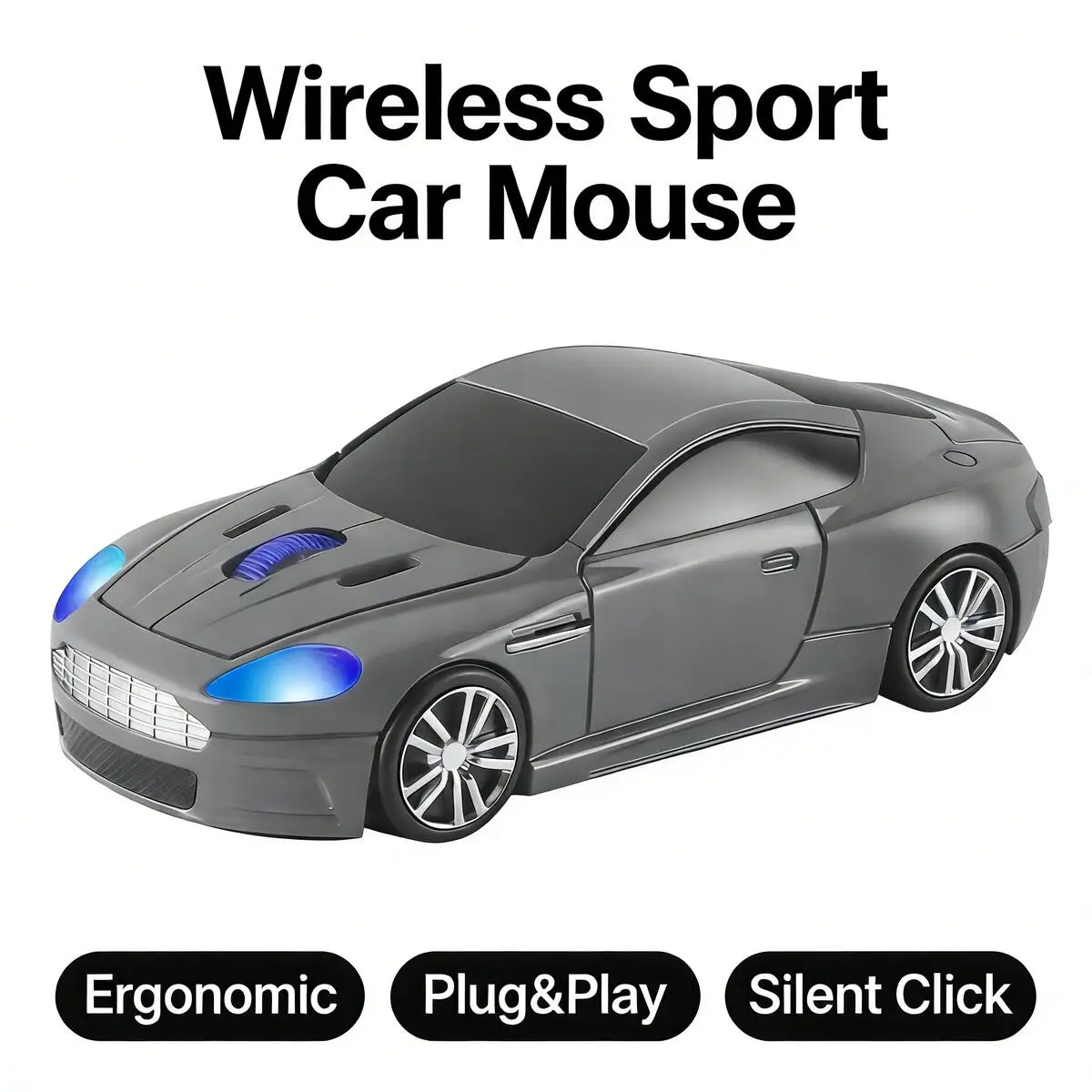 Creative Sport Car Shaped 2.4G Wireless Mouse 1600 DPI Ergonomic Portable 3D USB Optical Mini for Laptop PC Gaming Gamers Gift