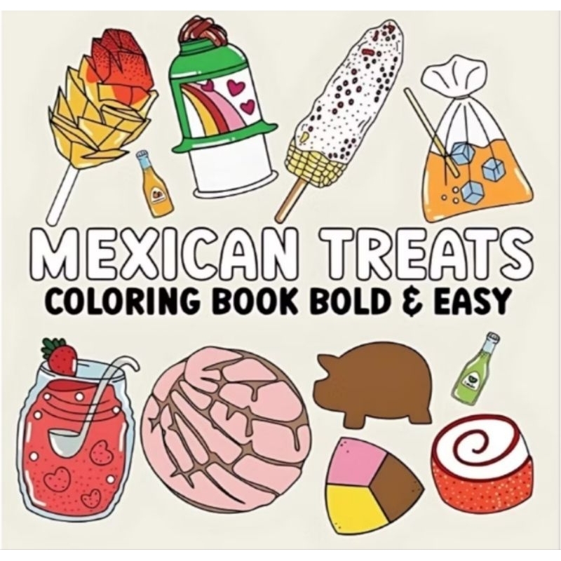 Kit 32 Desenhos para Colorir: Folhas Soltas com Ilustrações do Livro Mexican Treats - Bold and Easy