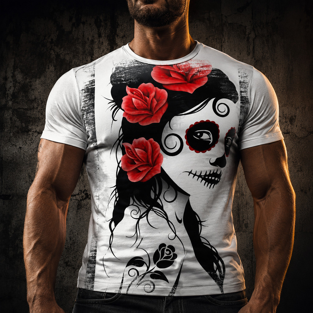Camisa Camiseta Caveira Garota Mexicana Skull Mexican 12