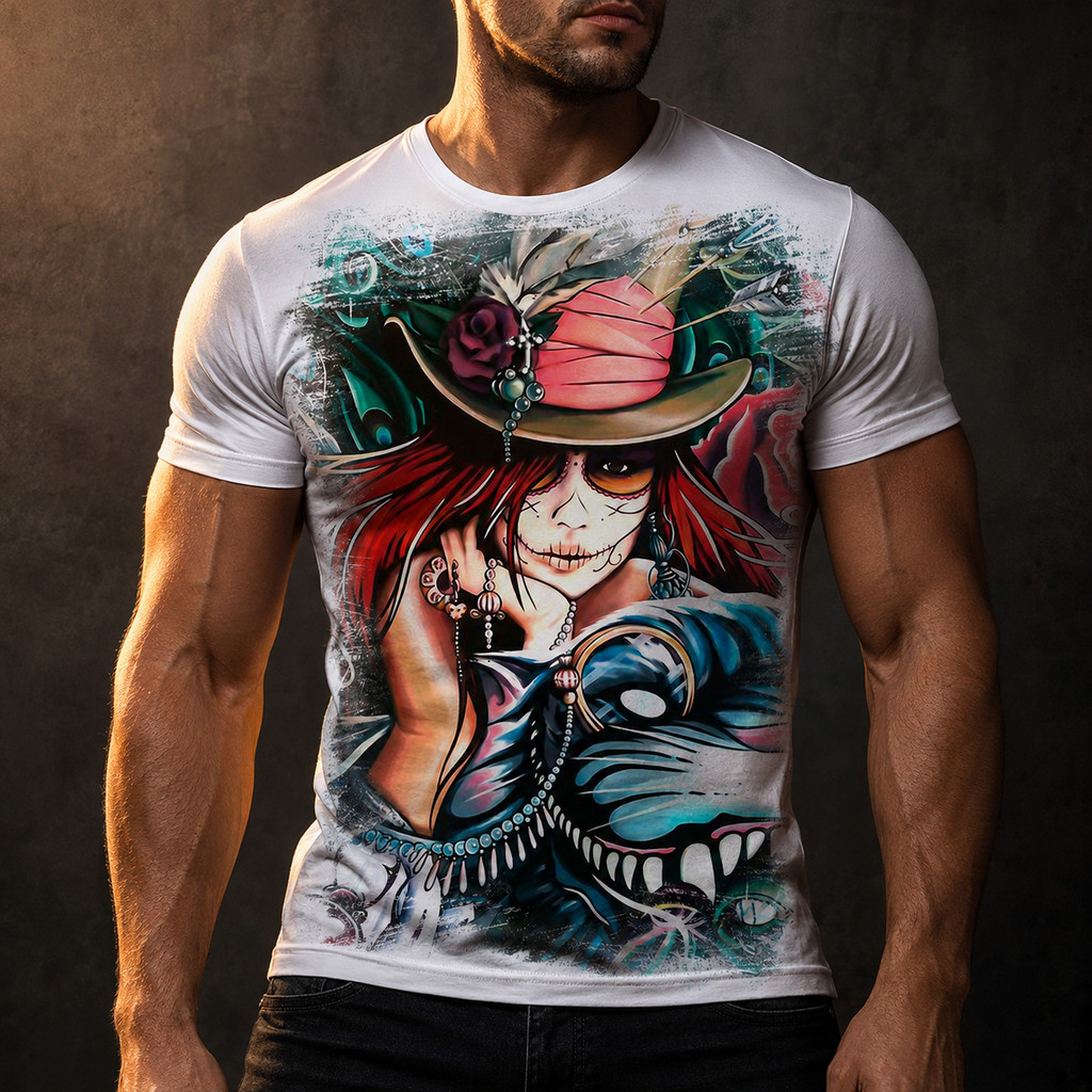 Camisa Camiseta Caveira Garota Mexicana Skull Mexican 15