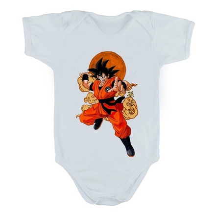 Body Manga Curta Bebê Bodie Goku Kakarot Dragon Ball
