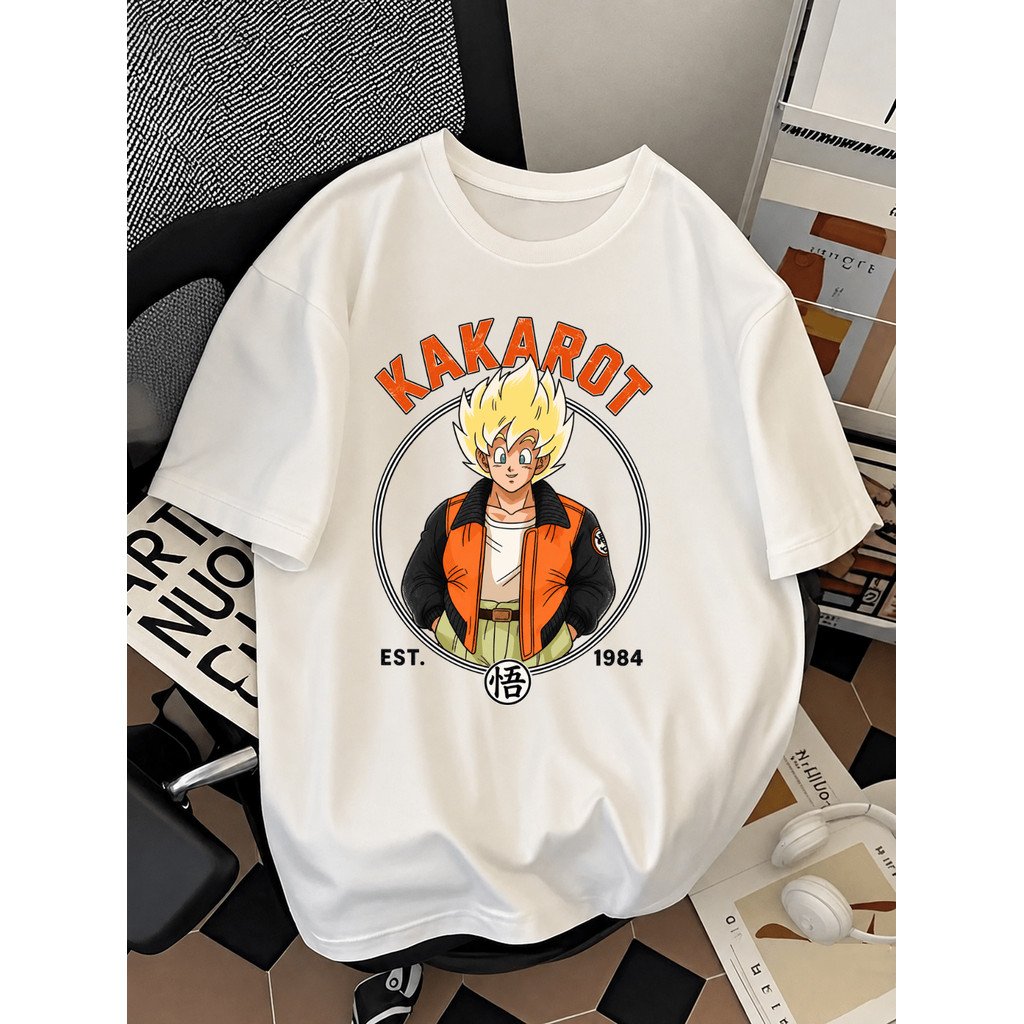Camiseta Anime Dragon Ball Goku Kakarot Oversized Streetwear Unissex Casual Algodão Premium