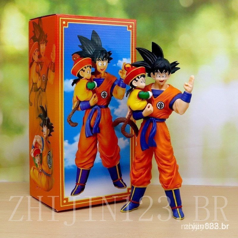 Figura de Ação Anime 2025 Dragon Ball 30 cm Z Son Goku Abraçando Son Gohan Kakarot Pai Figura de Ação Série Modelo