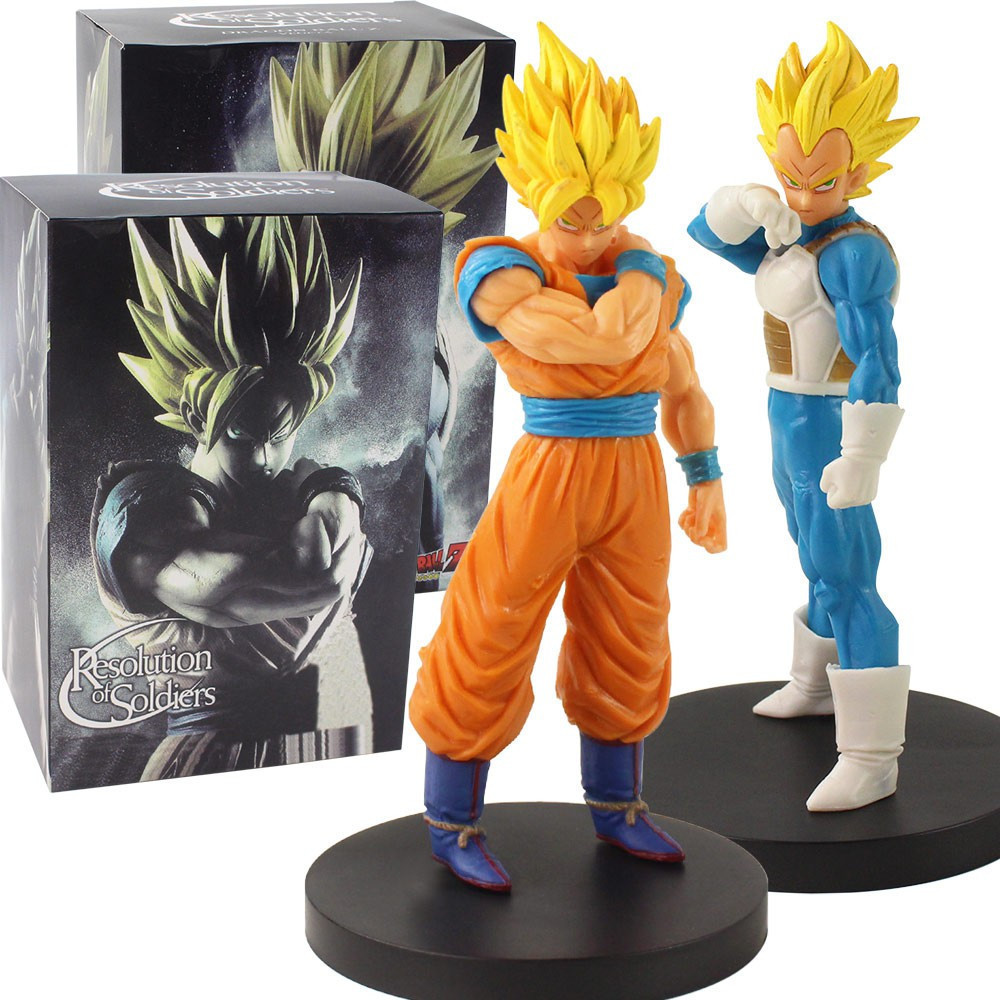 Figura de Ação Dragon Ball Z Super Saiyan Son Goku Vegeta Kakarot de 18-21 cm, material em PVC, modelo colecionável, nov