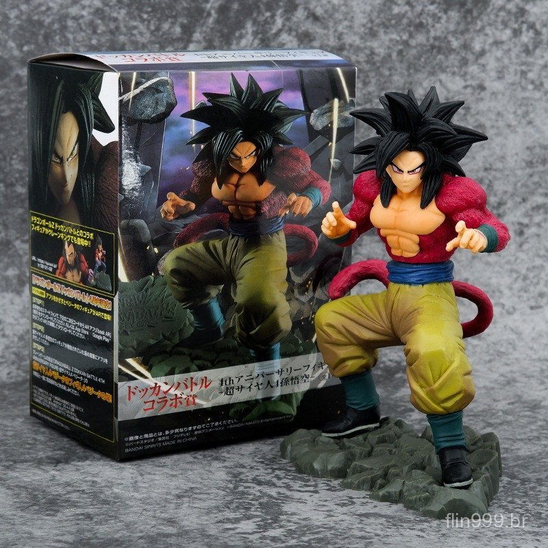 Figura de PVC de 22 cm da série de anime Dragon Ball GT, representando o grupo dos Super Saiyans — Goku, Gogeta, Kakarot