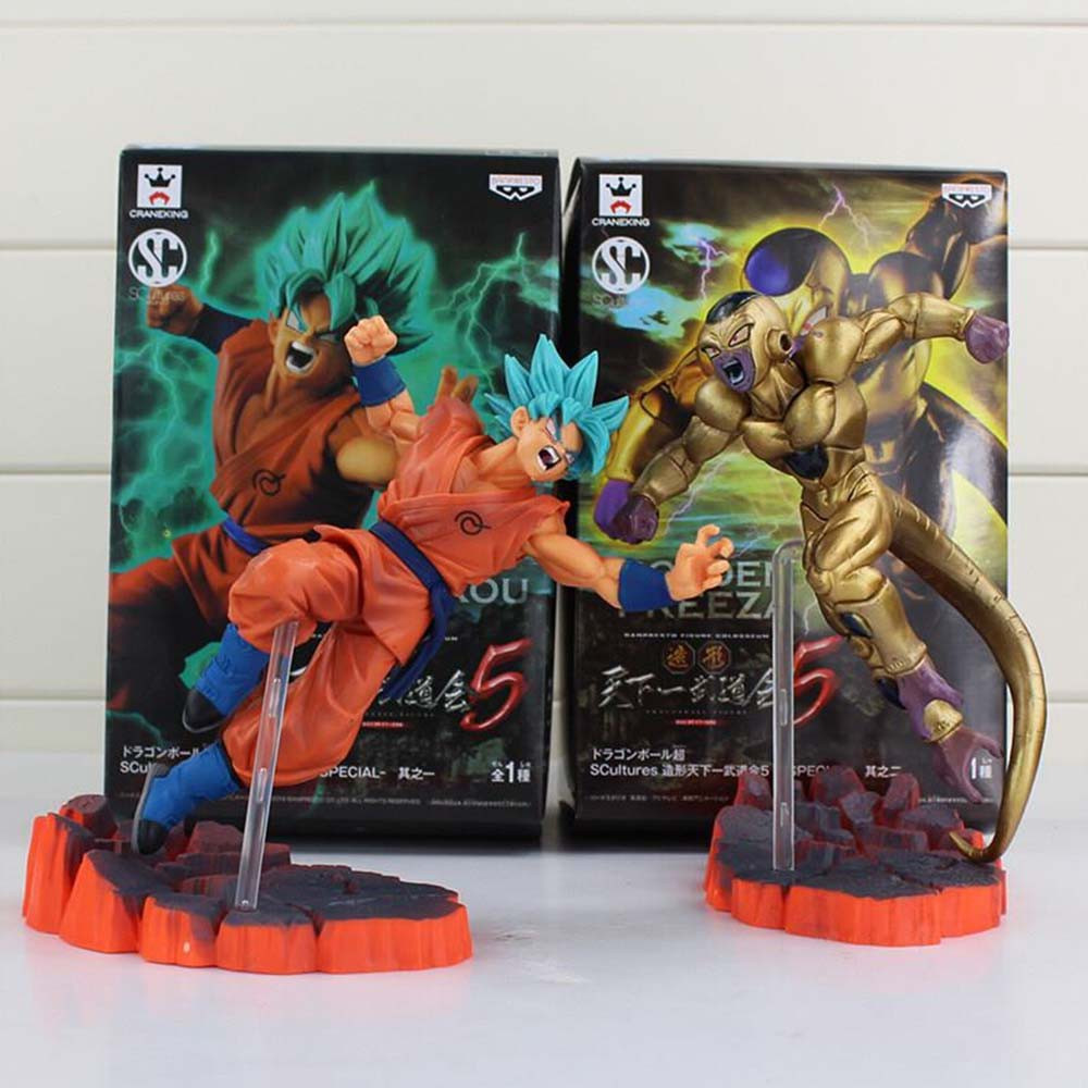 2 peças/conjunto 15cm anime Dragon Ball Super Son Goku Kakarot Golden Frieza Saiyan Blue God figura de PVC articulada 4Z