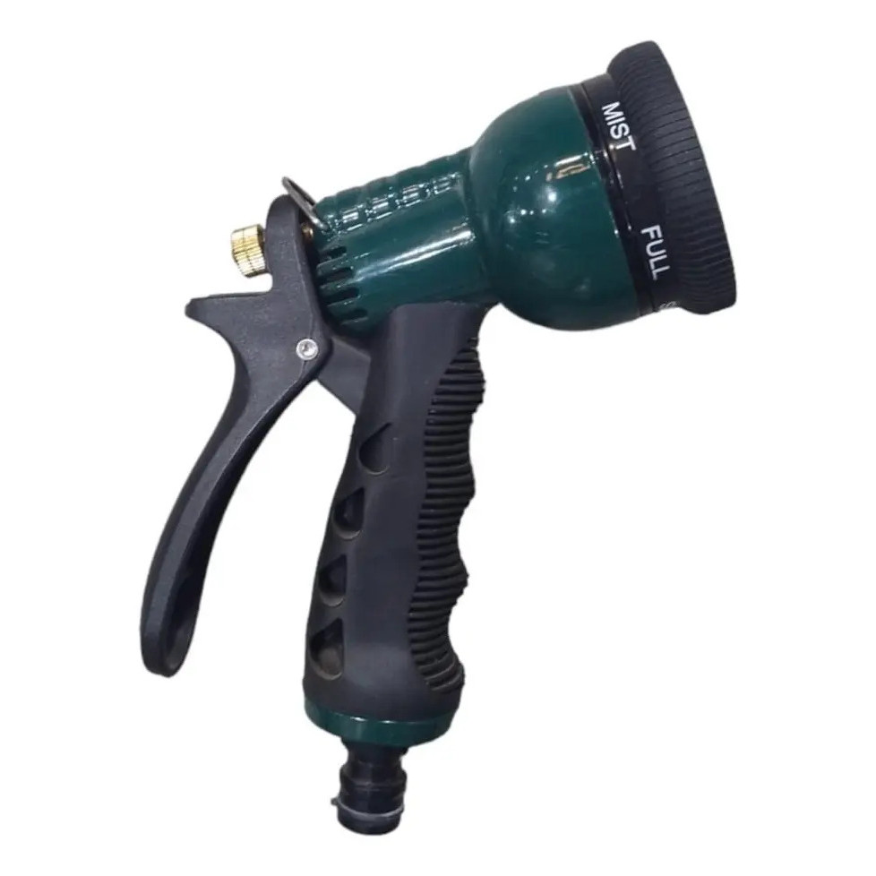 Esguicho Pistola Metal Verde 6 Funções Top Garden p/ Mangueira Jardim